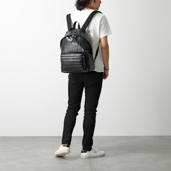 Saint Laurent City Crocodile Backpack Leather Embossed - Picture 1 of 12